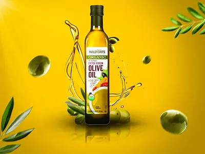 Wild Oats Organic Olive Oil Extra Virgin Ad Design graphic design motion graphics