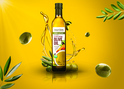 Wild Oats Organic Olive Oil Extra Virgin Ad Design graphic design motion graphics