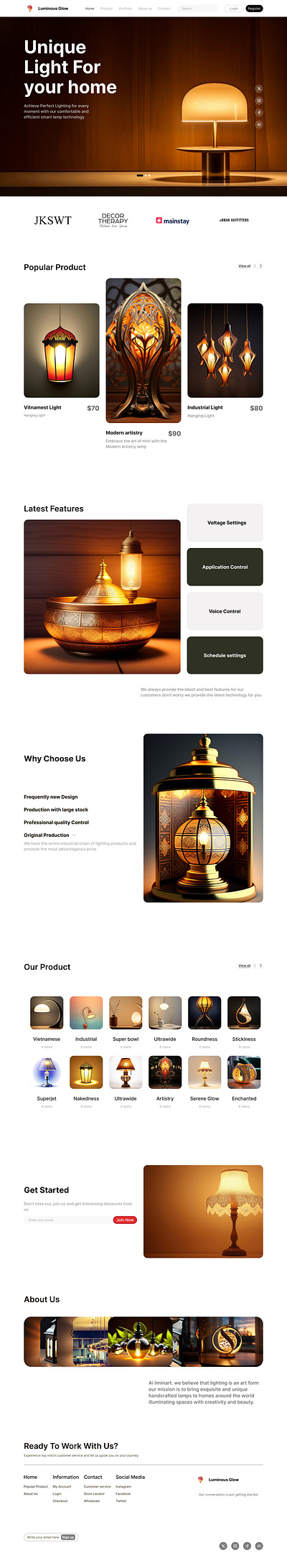 Lamp Landing Page design cleandesign creativelandingpage ecommercedesign homedecordesign homelighting interactivedesign interiordesign lampdesign lamplandingpage landingpagedesign lightingdesign lightingecommerce lightingstore minimaldesign modernui productpagedesign uiux uxdesign webdesign webui