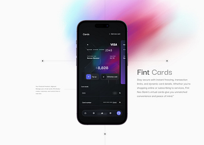 Fint Neo Bank Leveraging Blockchain Technology app blue branding card crypto design finance fintech graphic design green logo motion graphics pink purple typography ui ux vector