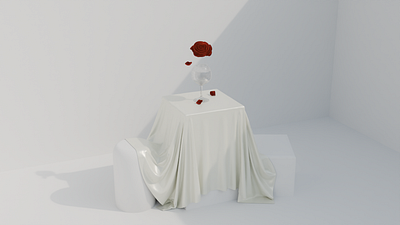 Red rose 3d modelingdesign