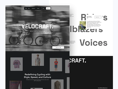 VELOCRAFT - Landing Page bicycle bike bike jersey clean creative e commerce landing page landing page design market modern product stuff ui ui design ux web web design website