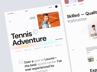 Tennis Club Website Profile agency club company design elementor framer gradient landing page product profile sport tennis ui webflow website wordpress