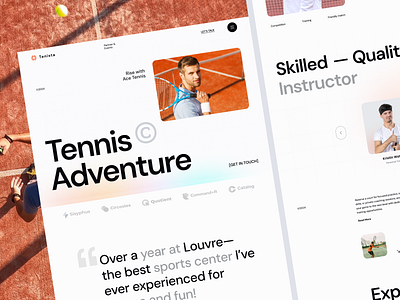 Tennis Club Website Profile agency club company design elementor framer gradient landing page product profile sport tennis ui webflow website wordpress