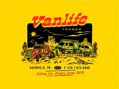 VANLIFE TRADER apparel brand automotive branding clothing apparel custom car design diy graphic design illustration vanlife vans