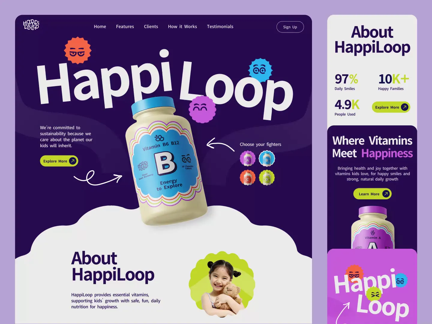 Creative Link Preview Design for HappiLoop Kids Vitamins