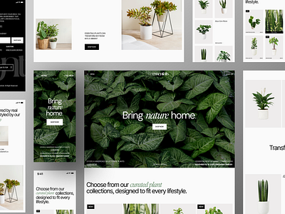 Essentials - Plant E-commerce Responsive Design branding e commerce landing page marketplace minimal mobile mobile app nature plant responsive design ui ui design uiux web design website