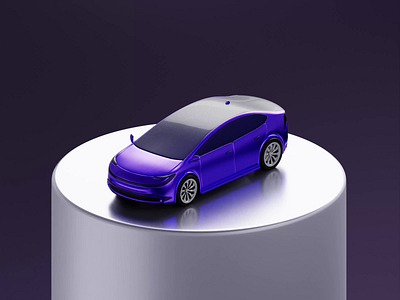 Car 3d 3d car blender car clean design electric car icon illustration modern purple ui