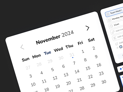 Calendar UI – Date Picker, Event Manager & Notifications calendar calendarui dailyui design event ui uidesign