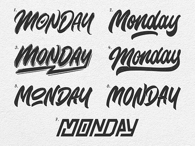 Monday - Lettering Collection branding calligraphy custom type design graphic design hand lettering handdrawn lettering logo logotipo logotype monday script type typo typography vector