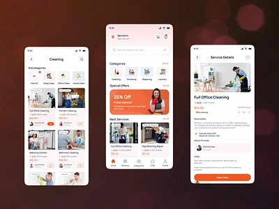 Service Provider :Handyman App app cleaning development flutter handyman home service services ui