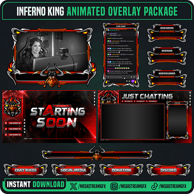 Surtur Flame Theme Overlay Pack | Stream Overlay Package youtube overlay