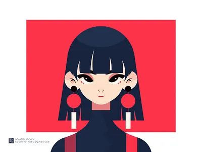 Fancy character digital illustration girl illustration inspiration minimal modern