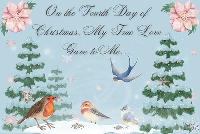 The Twelve Days of Christmas - Day Four design fun graphic design