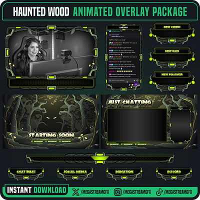 Horror Forest Stream Overlay Pack - Halloween Overlay haunted forest