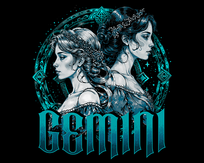 GEMINI | design for sale boldart customapparel design design for sale exclusivedesign gemini graphic design graphictee illustration imaginativeart zodiac