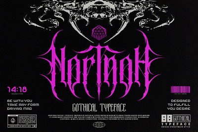 Nortnoh Metal Modern Typeface blackletter design font fonts letteing typeface