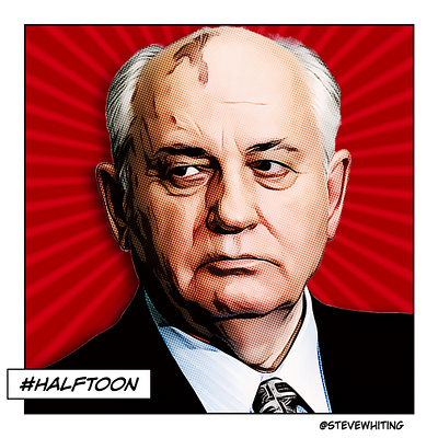 Gorbachev 1980s comic art comic style gorbachev halftone halftoon russia