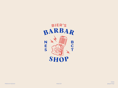 BIER'S BARBAR SHOP - Logo Design 3d barbar barber shop brabar shop logo designer branding design graphic design illustration logo logo creation logo creator logo design logo designer looking logo designer print printing vector