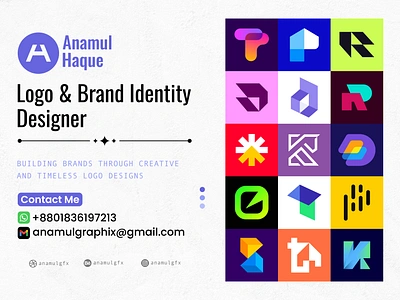 Modern Identity: A Showcase of Innovative Logo Designs 3d logo anamulgfx branding colorful logo flat logo geomtracial logo gradient logo logo logo collection logo design logo designer logofolio mark modern logo overlay logo symbol visual design