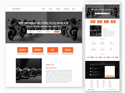 Motorcycle Rental Service Website best ui ux design in world modernlayout uiuxdesigner71 web design