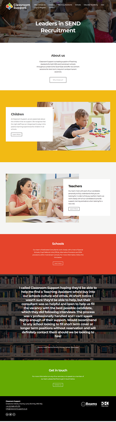 Teaching Assistants London Website Design website design