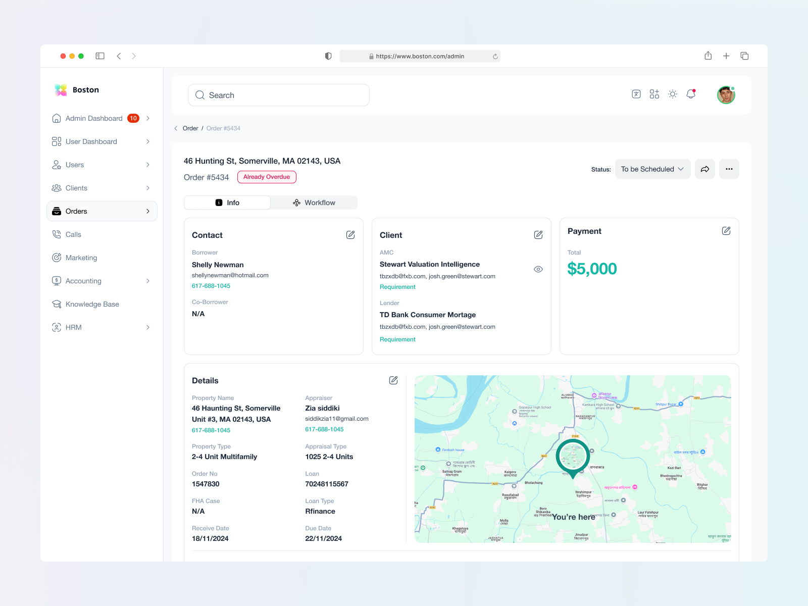 Order Management Dashboard dashboard order management product real estate ui ux web