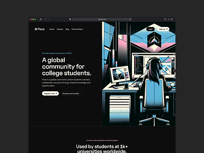 Humanist Hero Section ai app artificial intelligence branding dark dark mode design graphic design hero humanist illustration landing page logo student typography ui ux vector web web design