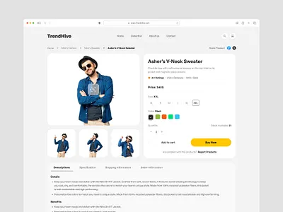 TrendHive ecommerce Product Details Page Design ecommerce website online shopping product details product details analysis product details design product details page product feedback ui design ux design