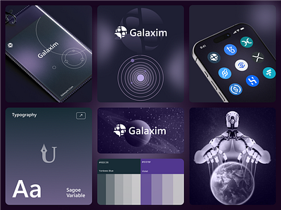 Galaxim Logo Concept blockchain concept crypto defi design esports glass gradient ico identity lepisov logo motion multiplayer nft tech token wallet