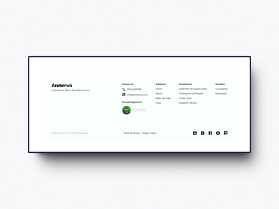 👨🏽‍💻Footer Section Design for the AreteHub Website. footer design landing page ui web design website