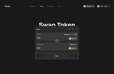 Swap Token design landingpage ui uiux ux