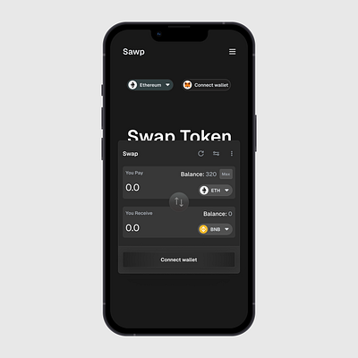 Swap Token Mobile app design ui uiux ux web3