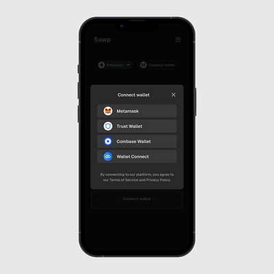 Connect Wallet app design ui uiux ux web3