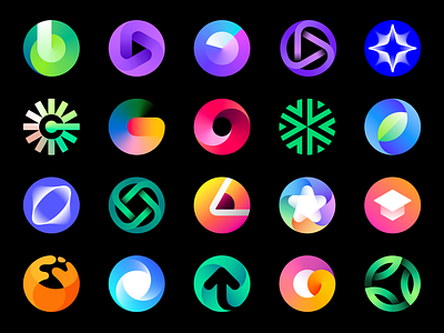 Cicle Logos Collection blockchain branding c circle circular crypto digital eco flow icon leaf logo mark monogram moon play shield star vpn web3