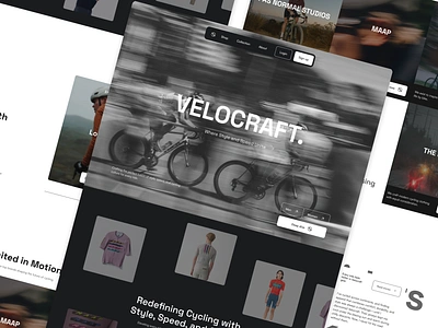 VELOCRAFT - Apparel Store Landing Page bicycle bike clean cycling cyclist e commerce jersey cyclist landing page landing page design luxury minimalist product product brand store ui uidesign ux web design website