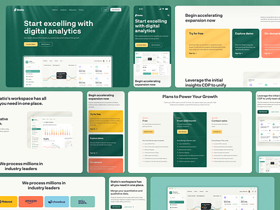 Statio - Data Analytics Platform Responsive agency ai analysis landing page analytics chart crm data analytics data management data team dataviz design graph homepage landing page saas saas platform typography uiux visualization web design