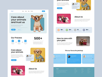 PetX - Pet Care Website 3d animal animal shop branding cat design dog figma graphic design illustration landing page logo minimal pet pet care pet shop popular ui web design