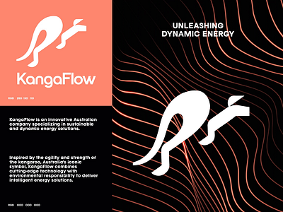 LOGO - KANGAFLOW animal australia branding design energy graphic design icon identity illustration kagaroo kangaroo logo marks symbol ui