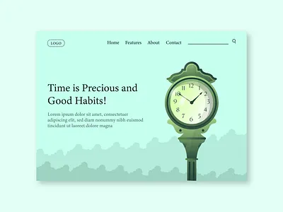 Landing Page - Clock illustration adobe illustrator clock clock illustration design graphic design illustration lnading page trending ui ui ui design uiux vector vector illustration web design website