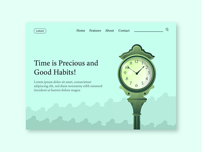 Landing Page - Clock illustration adobe illustrator clock clock illustration design graphic design illustration lnading page trending ui ui ui design uiux vector vector illustration web design website