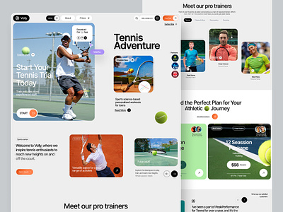 Tennis Sports Website Landing Page Design course home page landing page product design sports design sports website tennis tennis academy website tennis club website tennis coaching online tennis ground tennis sport website tennis training platform tennis website trendy ui ux web web design website