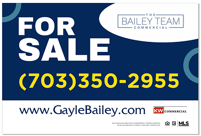 For Sale Sign Design www.gaylebailey.com banner for rent for sale open house realtor sign