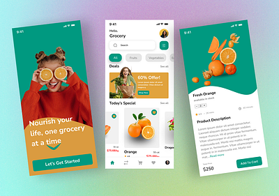 Grocery App UI Design appdesign appdevelopment cleandesign dailyui ecommerceapp figmadesign foodapp freshproduce groceryapp groceryshopping minimalui mobileappui mobileprototype mobileui modernui productdesign shoppingapp uiinspiration userexperience uxdesign