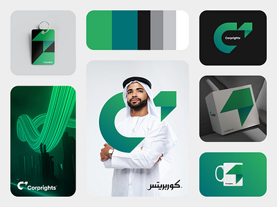 Corprights™ arabic logo brand identity branding c logo design finance logo free mockup graphic design growth logo logo minimal modern saudi saudi arabia ui ui ux