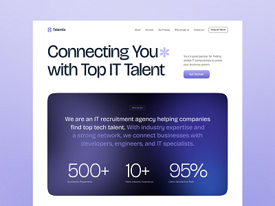 Talentix - IT Recruiting Agency Website | UX & UI Design brand identity branding design design research figma graphic design illustration it agency landing page logo motion ui user experience user interface ux ux ui design uxui web design website website development