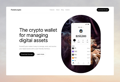 PocketCrypto blockchain creative crypto framer template ui web3 webdesign