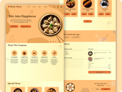 Momo Moon - Landing Page UI/UX Design - Web Page Design branding creativeui designinspiration food illustration landing page logo ui web design website design