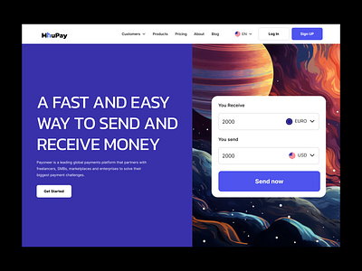 Mhupay -Finance website branding design finance illustration landing page money money send website send ui ux web design website