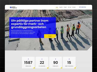 Svensk Husgrund Hero clean website construction hero section construction landing page construction website corporate branding corporate webdesign hero section landing page minimalistic hero minimalistic website modern design modern identity modern website web design website